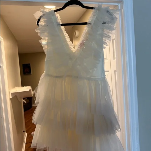 Betsey Johnson Cream Tiered Mini Dress - Picture 5 of 10
